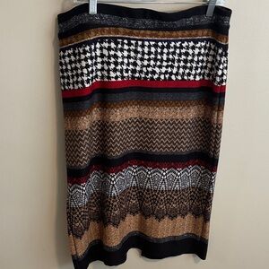 Sunny Leigh  Multi-Pattern Knit Skirt size large